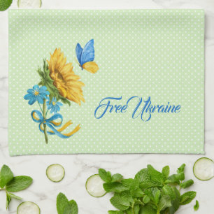 Linge De Cuisine Joli tournesol et papillon Ukraine soutien