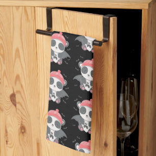 Linge De Cuisine Joli Vampire Panda Chauves-souris Fantôme Noir Hal