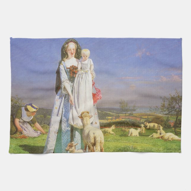 Linge De Cuisine Jolie Baa Lambs par Ford Madox Brown (Horizontal)