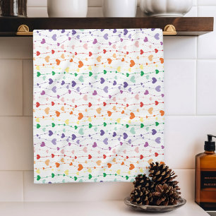 Linge De Cuisine Jolie famille Motif Rainbow Hearts