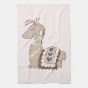 Linge De Cuisine Jolie princesse lama portant une couronne