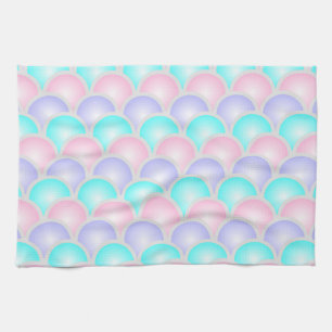 Linge De Cuisine jolie rose aqua bleu pastel écailles de sirène