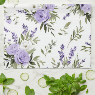 Linge De Cuisine Jolies Fleurs Lavande 