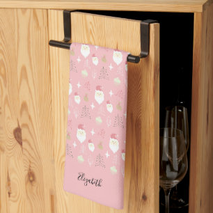 Linge De Cuisine Jote Pink Père Noël Motif de vacances