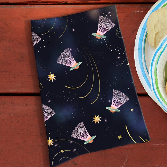 Linge De Cuisine Joueur Badminton Shuttlecock Space Shutt été (Cool space badminton shuttlecock kitchy kitchen towel for BBQ games and backyard Summer fun)