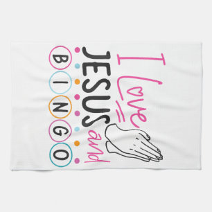 Linge De Cuisine Joueur de Bingo Jésus Foi Chrétien J'aime Jésus Un