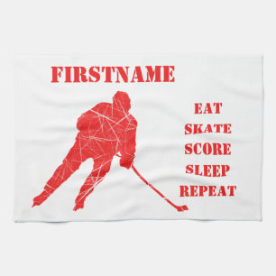 Linge De Cuisine Joueur rouge - patinage de hockey sur glace