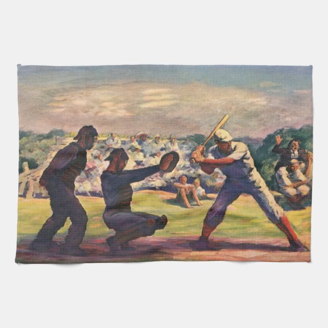 Linge De Cuisine Joueurs de baseball vintage dans un match (Horizontal)