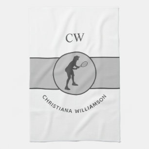 Linge De Cuisine Joueuse de tennis personnalisée Tennis Girl Cadeau