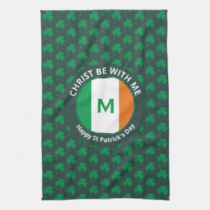Linge De Cuisine Jour de la Saint Patrick Nom Shamrock Monogramme
