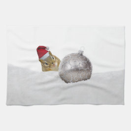 Linge De Cuisine Jours de Noël d'argent et de neige à Chipmunk