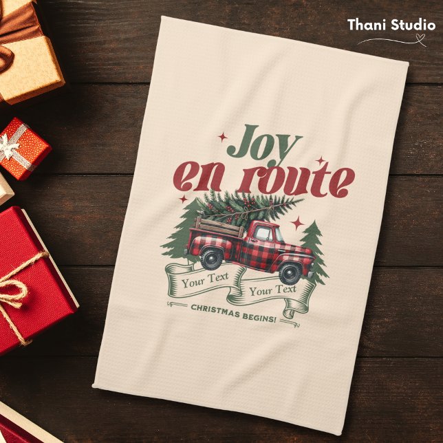 Linge De Cuisine Joy en route Noël commence Camion & X-Mas Arbre (Créateur téléchargé)
