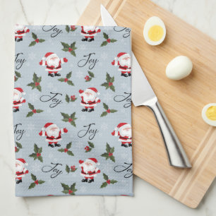 Linge De Cuisine Joy, Père Noël et Christmas Holly
