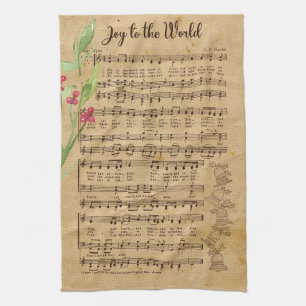 Linge De Cuisine Joy To The World Vintage Christmas Carol