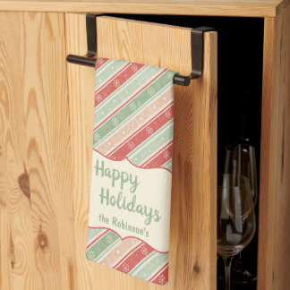 Linge De Cuisine Joyeuses Fêtes Famille Nom Noël