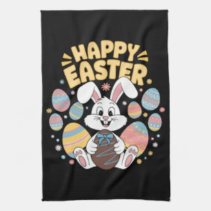 Linge De Cuisine Joyeuses Pâques 2025 Œufs Lapin Mignon