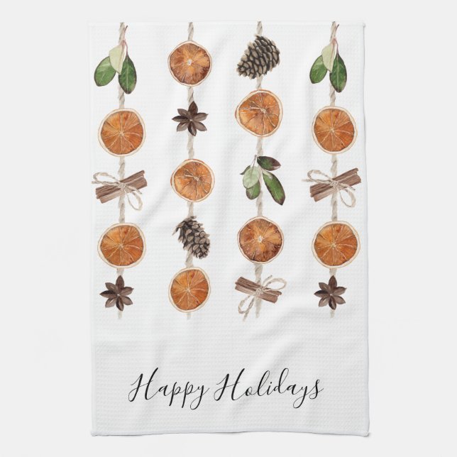 Linge De Cuisine Joyeuses vacances Citrus Garland Cuisine (Vertical)