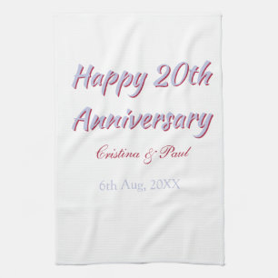 Linge De Cuisine Joyeux 20e anniversaire NOMS DE MARIAGE MARON VIOL