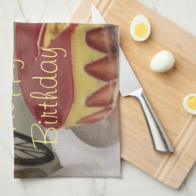 Linge De Cuisine Joyeux anniversaire Bonjour (Quart Plié)