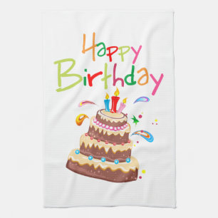 Linge De Cuisine Joyeux anniversaire de Cake