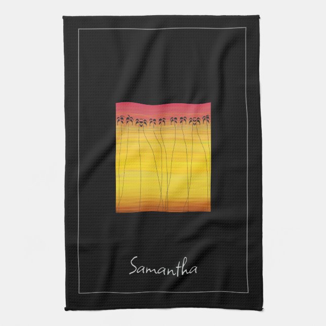 Linge De Cuisine Joyeux anniversaire, été tropical (Vertical)