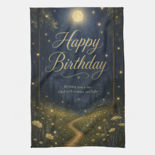 Linge De Cuisine Joyeux Anniversaire Forêt Enchantée Papillon de Nu
