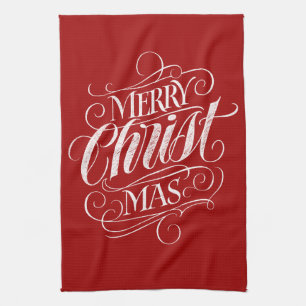 Linge De Cuisine Joyeux CHRISTmas Calligraphie Religieuse Marque Ro