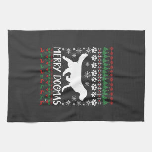 Linge De Cuisine Joyeux Dogmes Chien Flocon de Neige Sweat de Noël 