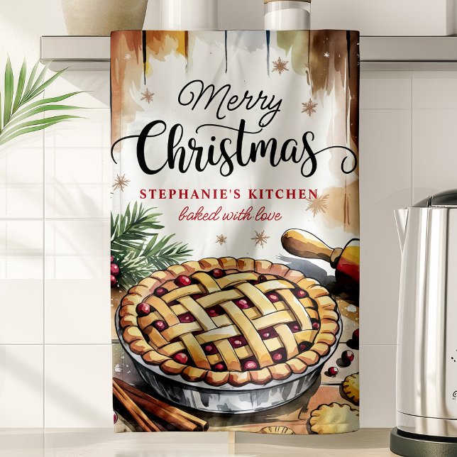 Linge De Cuisine Joyeux gâteau de Noël Cuisine personnalisée (Créateur téléchargé)