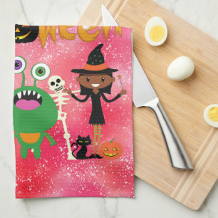 Linge De Cuisine Joyeux Halloween Enfants Mignon et Effrayant   