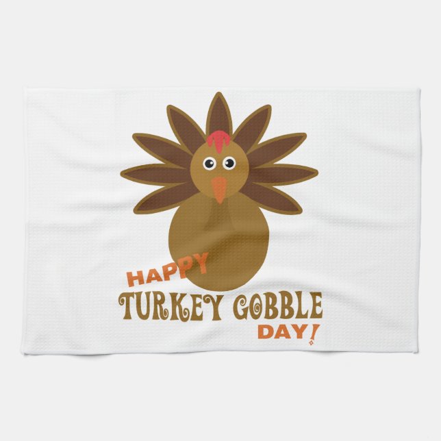 Linge De Cuisine Joyeux Jour de la grogne turque Thanksgiving (Horizontal)