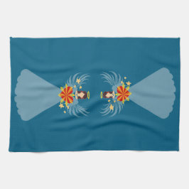 Linge De Cuisine Joyeux Noël Bleu Ange Étoiles Coeur Rouge Vacances