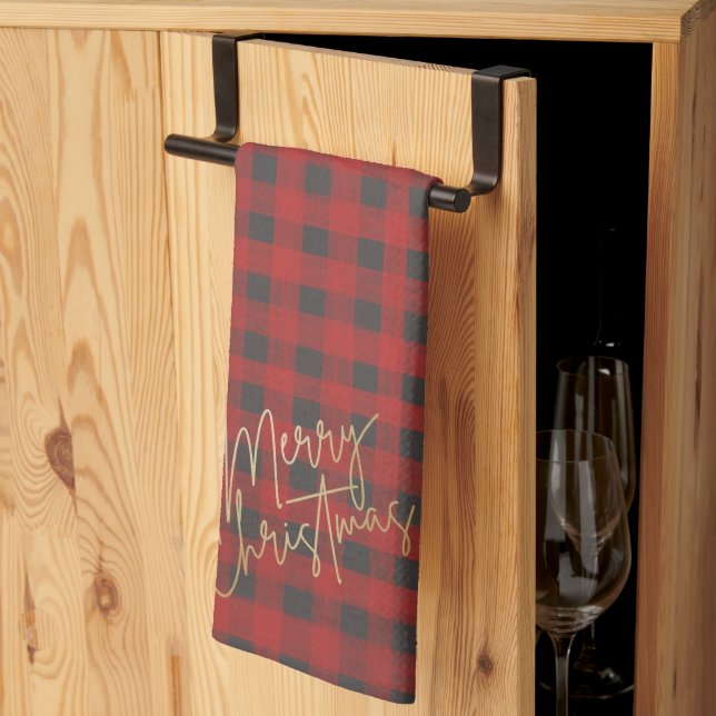 Linge De Cuisine Joyeux Noël Buffalo Plaid Holiday (Pliage en tiers)