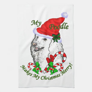 Linge De Cuisine Joyeux Noël de caniche