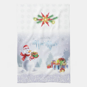 Linge De Cuisine Joyeux Noël et Bonne Année 2022 XMAS Snowman
