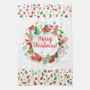 Linge De Cuisine Joyeux Noël et Bonne Année 2024 XMAS Snowman
