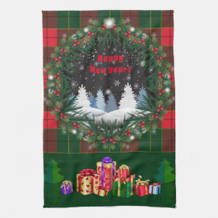 Linge De Cuisine Joyeux Noël et Bonne Année 2025 Snowman
