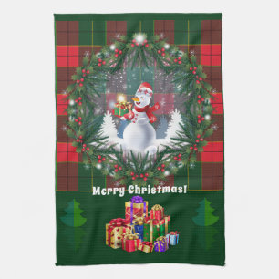 Linge De Cuisine Joyeux Noël et Bonne Année 20XX Snowman