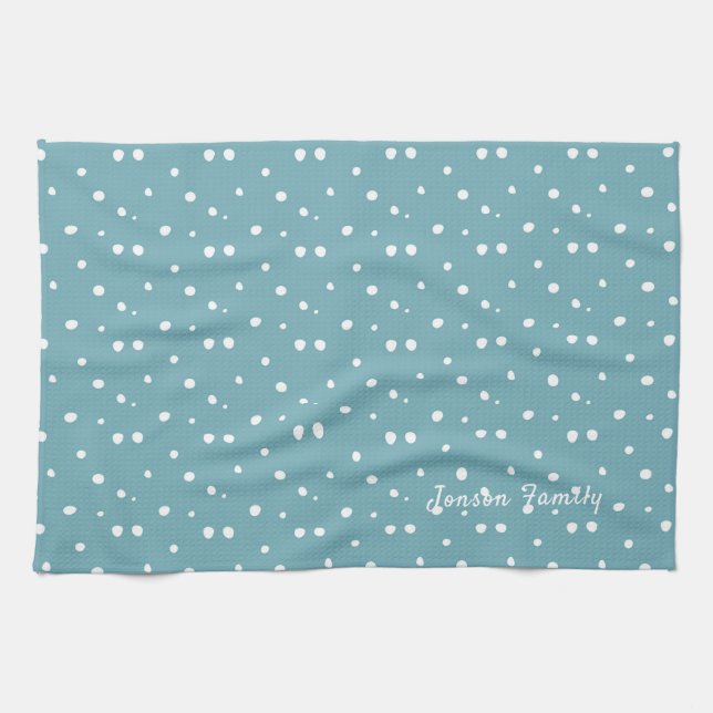 Linge De Cuisine Joyeux Noël et Bonne Année Neige Rustique (Horizontal)