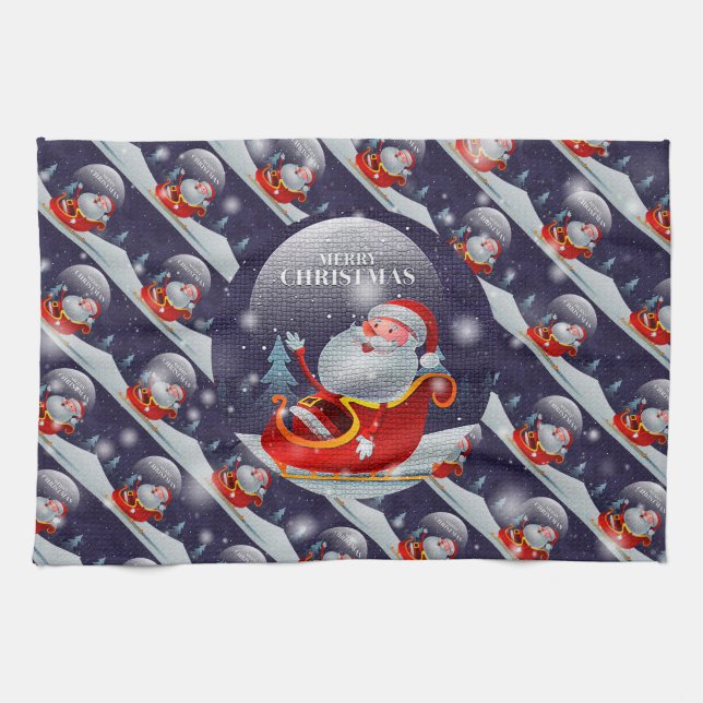 Linge De Cuisine Joyeux Noël Heureux Meilleur cadeau (Horizontal)