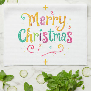 Linge De Cuisine Joyeux Noël lumineux et frais