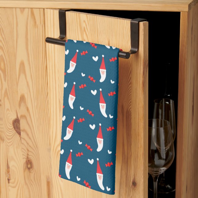 Linge De Cuisine JOYEUX NOËL | Motif du Père Noël (Pliage en tiers)