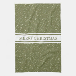 Linge De Cuisine Joyeux Noël neige Motif sur Green Holiday