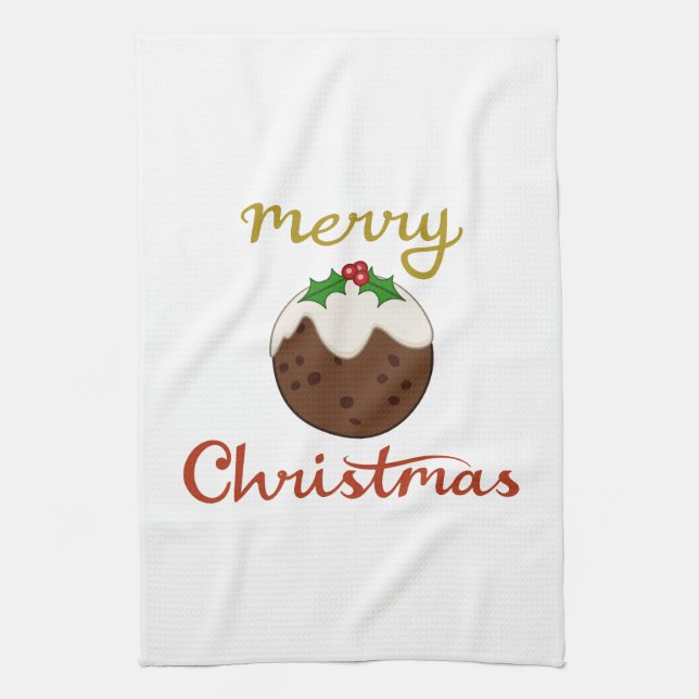 Linge De Cuisine Joyeux Noël+Pudding Design (Vertical)