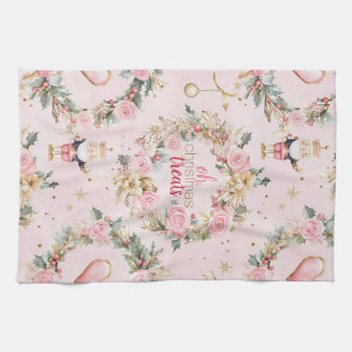 Linge De Cuisine Joyeux Nutcracker rose Vacances Beaux Guirlande pe