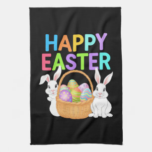 Linge De Cuisine Joyeux Pâques 2025 Oeufs Lapin mignon lapin lapin