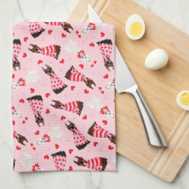 Linge De Cuisine Joyeux Valentines Day Chiens Dobermann