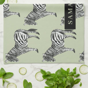Linge De Cuisine Jungle Zebra Wild Motif & Nom personnalisé