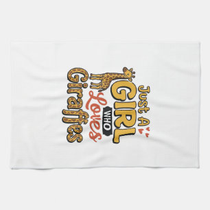 Linge De Cuisine Juste Une Fille Qui Aime Les Girafes Vintage Vecto