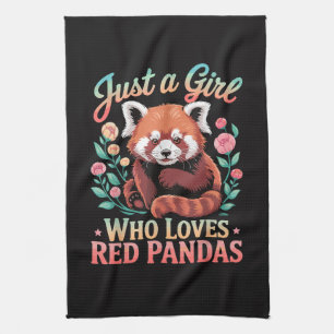 Linge De Cuisine Juste Une Fille Qui Aime Les Pandas Rouges